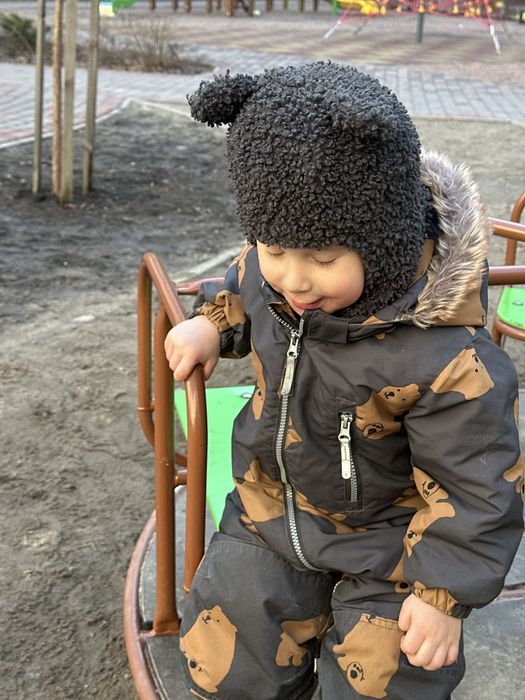 Зимовий комбінезон H&M, теплий, шапочка шолом talvi