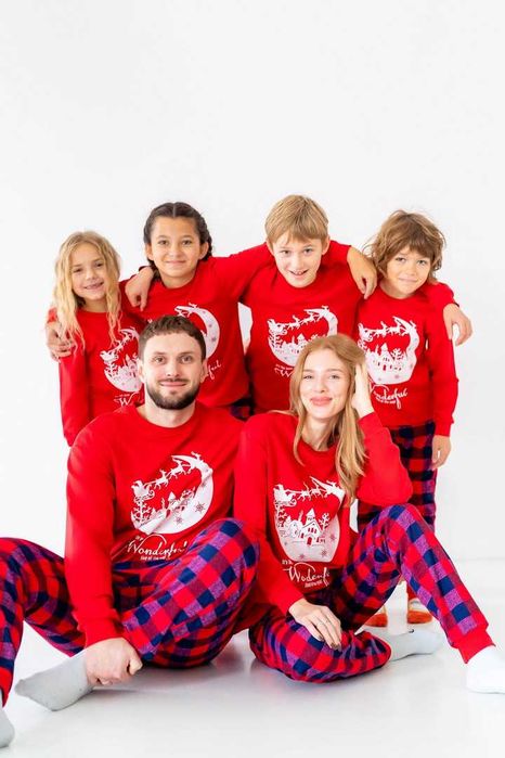 Дитячі сімейні піжами для фотосесії, Нового року та Різдва