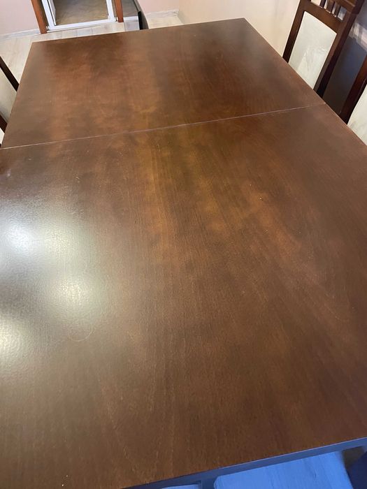 Piękny i solidny stół rozkładany + 6 krzeseł