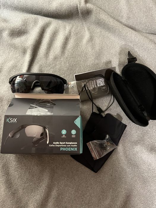 Okulary przeciwsloneczne audio czarne Phoenix sportowe