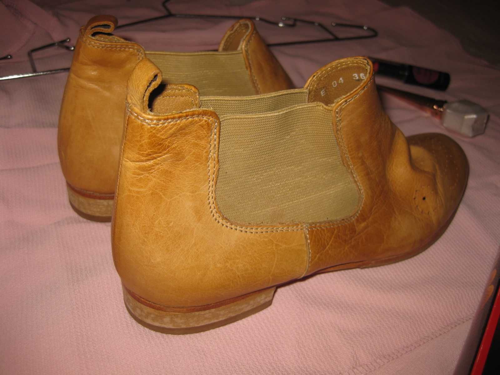 Зручні ботинки козаки челсі світлі НАТУРАЛЬНІ ШКІРЯНІ 36 демісезон