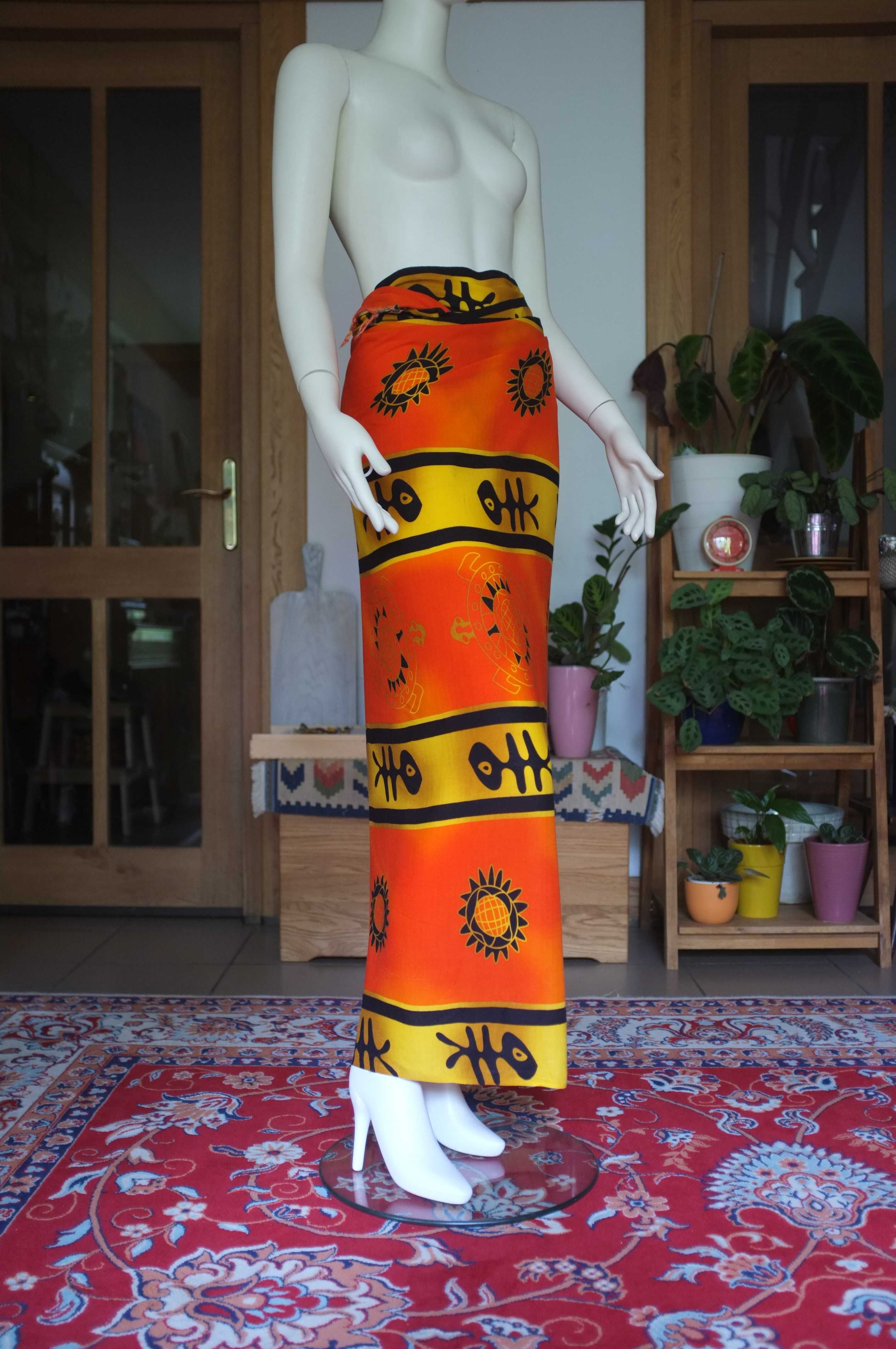 pareo chusta plażowa długa sukienka plażowa vintage sarong etniczne