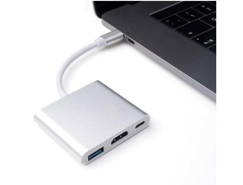 Adapter USB C na HDMI 3w1  Hub typu C z USB