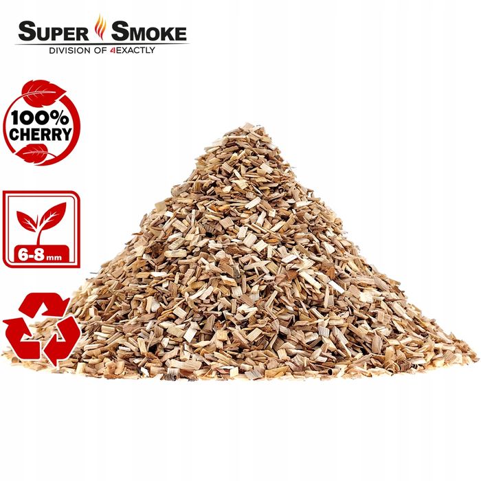 Zrębki Wędzarnicze Super Smoke CHERRY KL-08 (6-8mm) Medium 6L Doypack