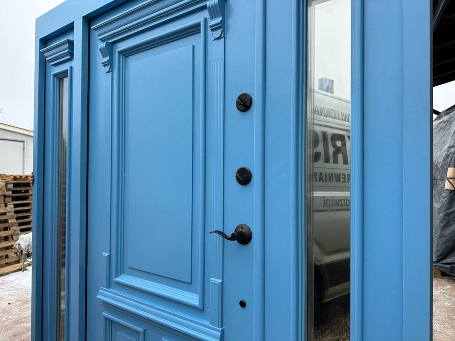 Drzwi zewnętrzne drewniane z doświetlami SCHLAGE NA KAŻDY WYMIAR