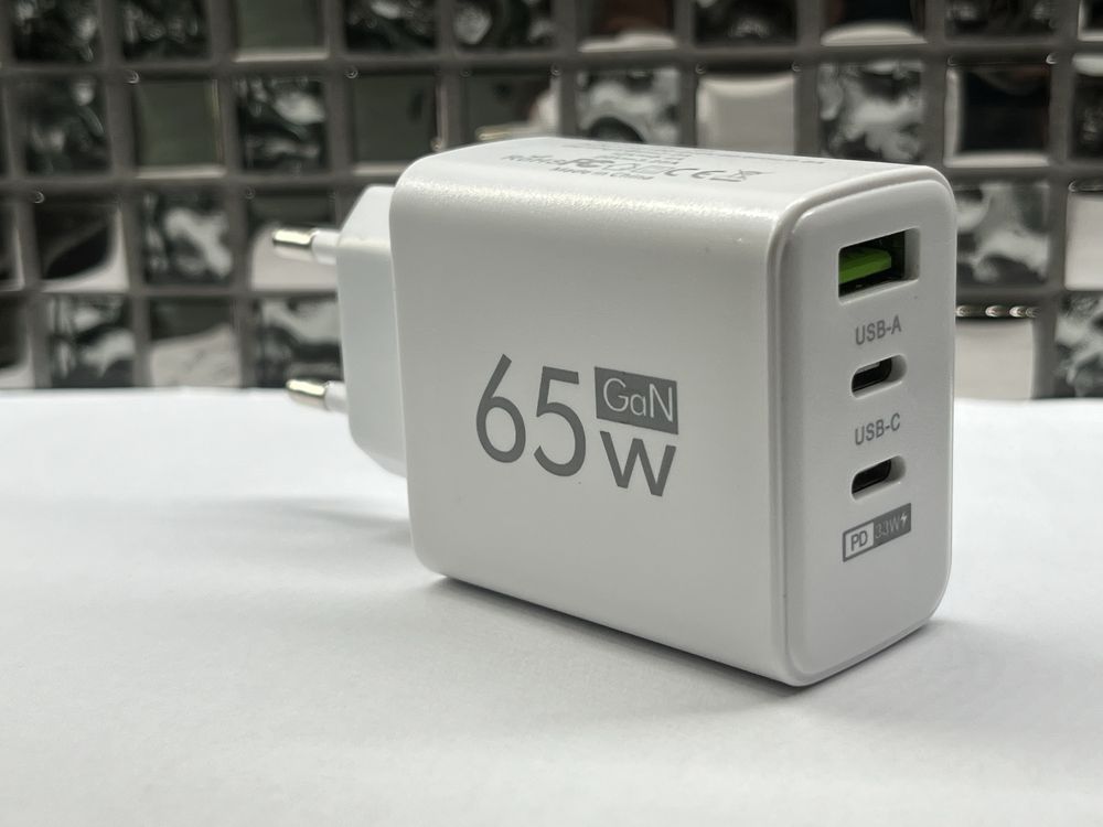 Mocna Ładowarka Sieciowa 65W Usb3.0 2XUsb-C