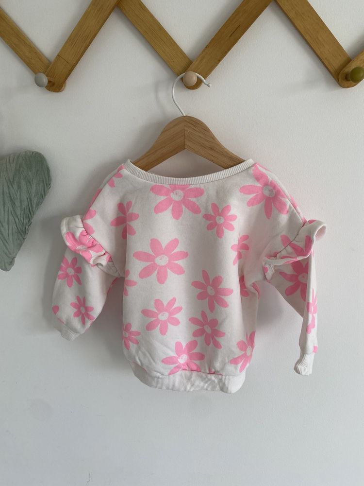 Bluza dunnes stores 74 neonowe kwiaty różowe falbanki jak newbir