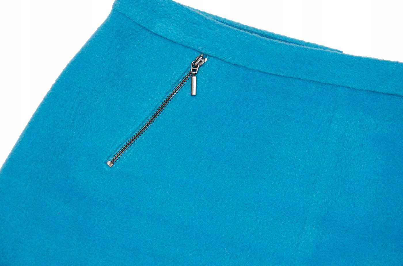 M&S niebieska mini spódnica z domieszką dziewiczej wełny r.L
