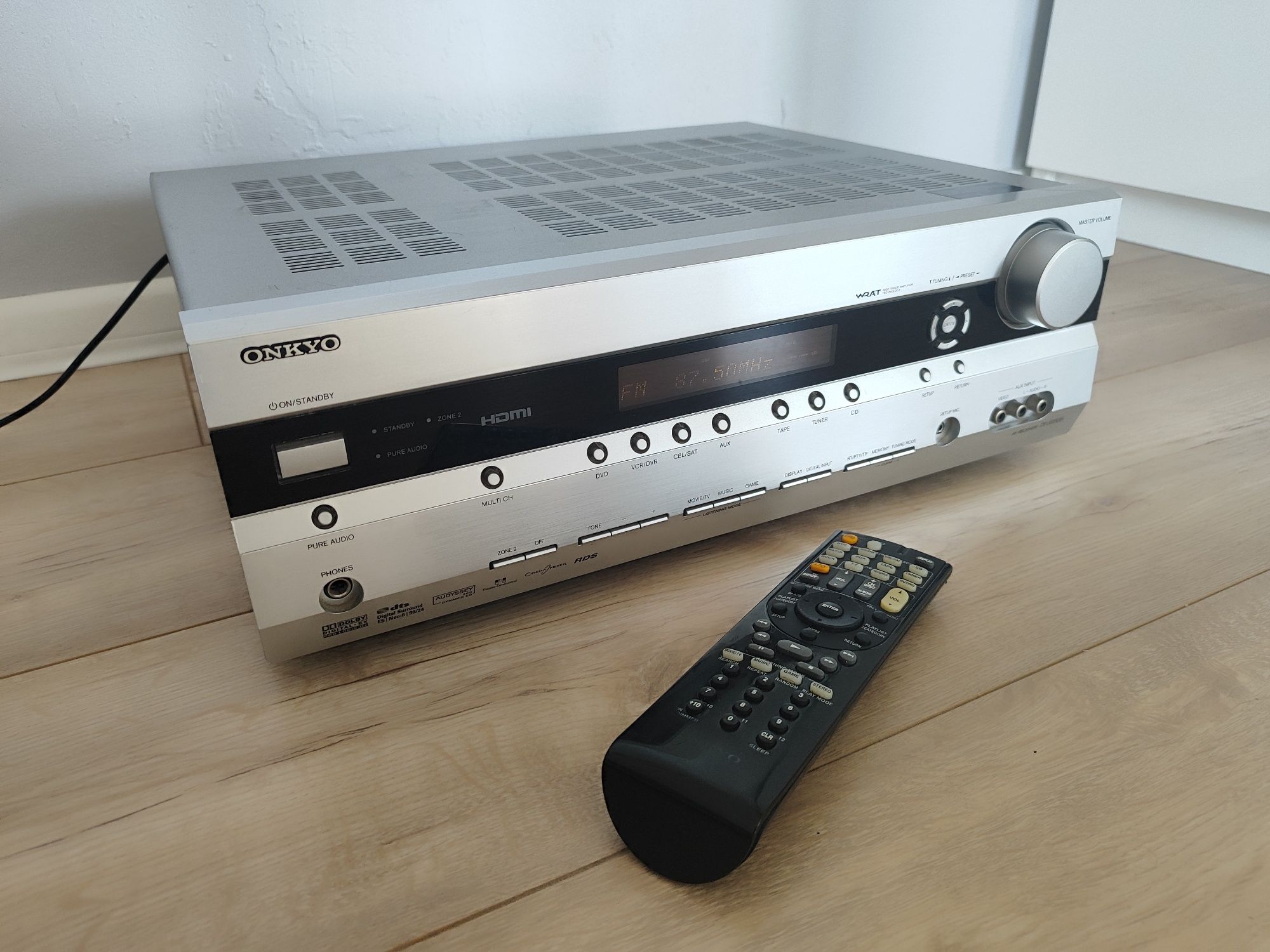 Amplituner ONKYO TX-SR506 7x130W DTS HDMI Pilot Wzmacniacz Srebrny