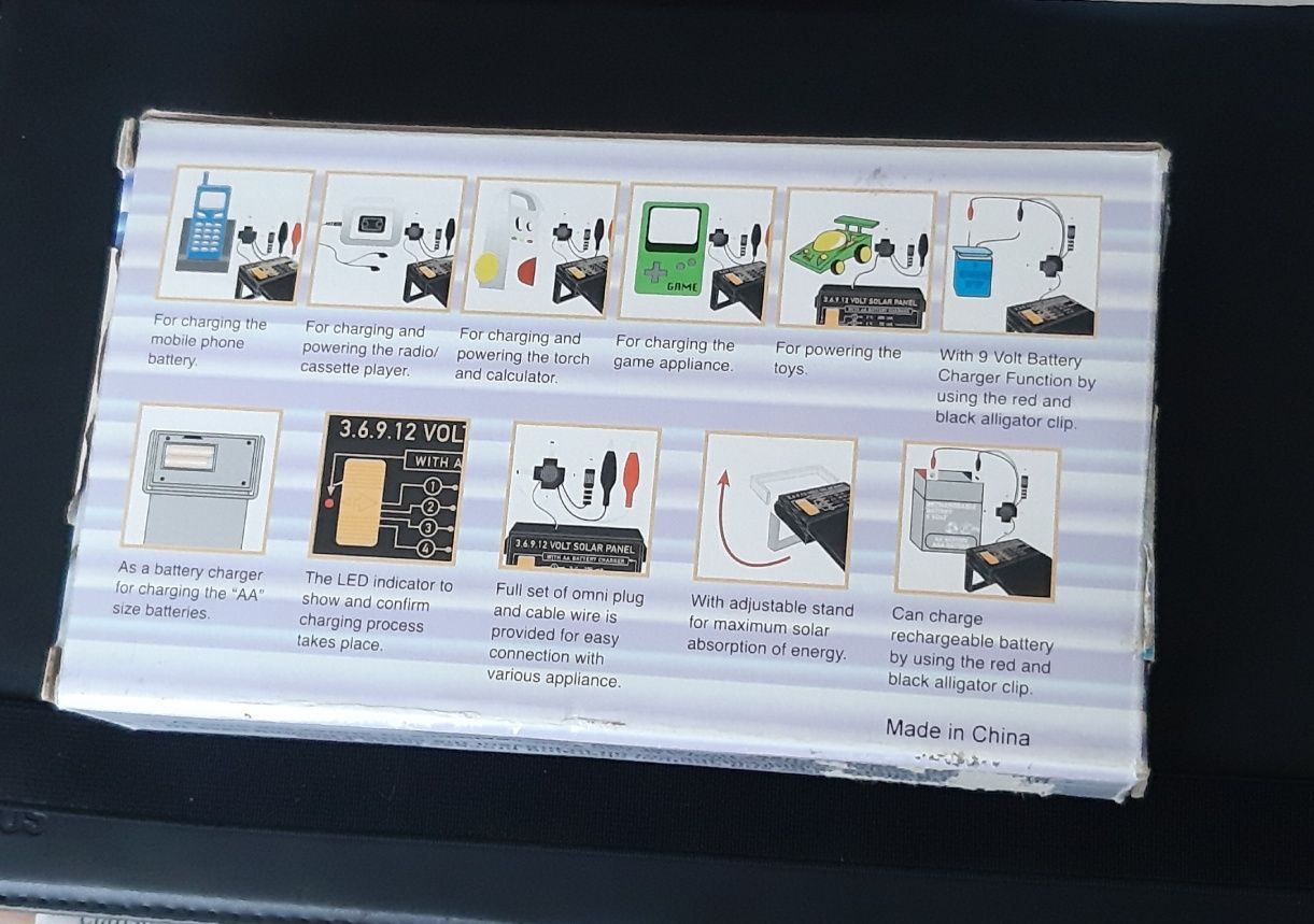 Painel solar carrega baterias ou equipamentos