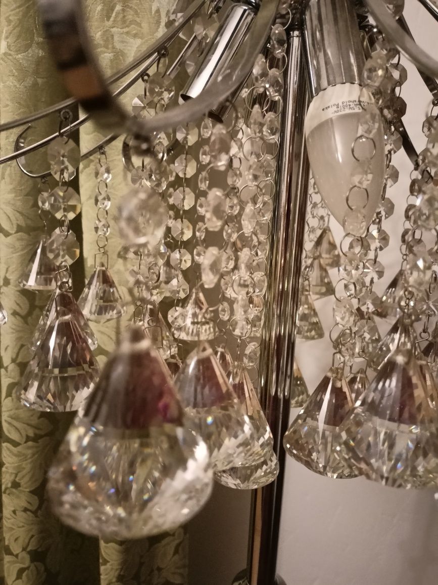 Masywna lampa Elem Barcelona stojąca kryształy