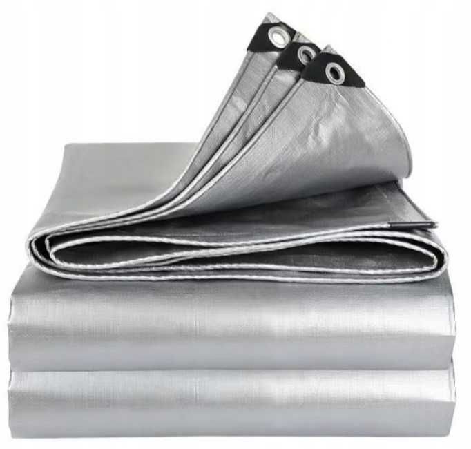 PLANDEKA 2x6 Wzmacniana Srebrna WODOODPORNA Gruba MOCNA Okryciowa UV