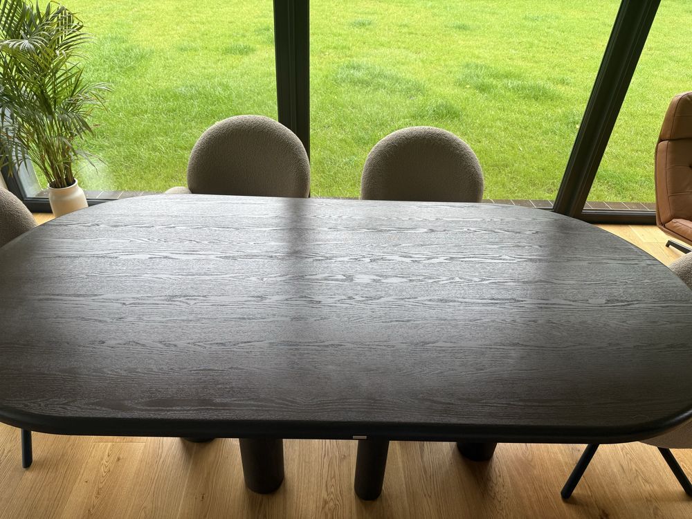 Stół 105×220 cm brązowy fornir jesionowy