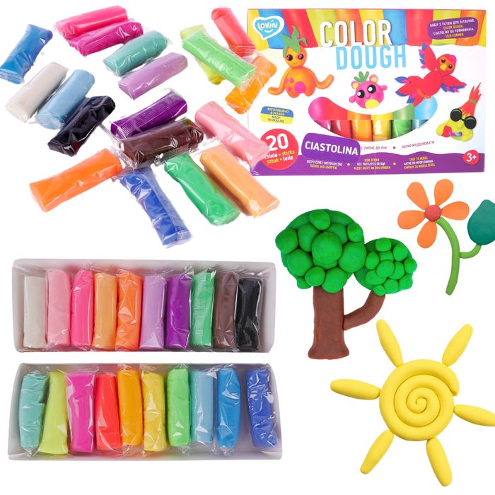 Ciastolina. Zestaw Color dough (20 kolorów). Lovin
