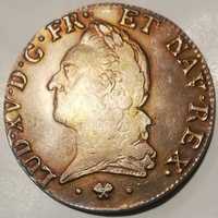 Francja 1 ECU 1774 Ludwik XV stara moneta