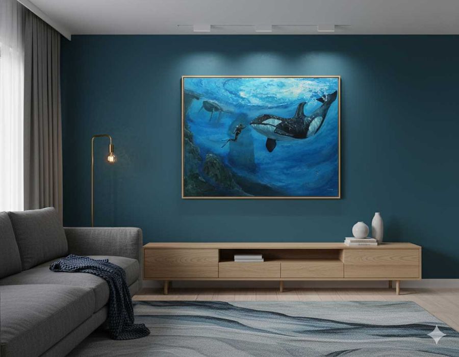 Obraz akrylowy "Spotkanie z Orką" 60x80 cm