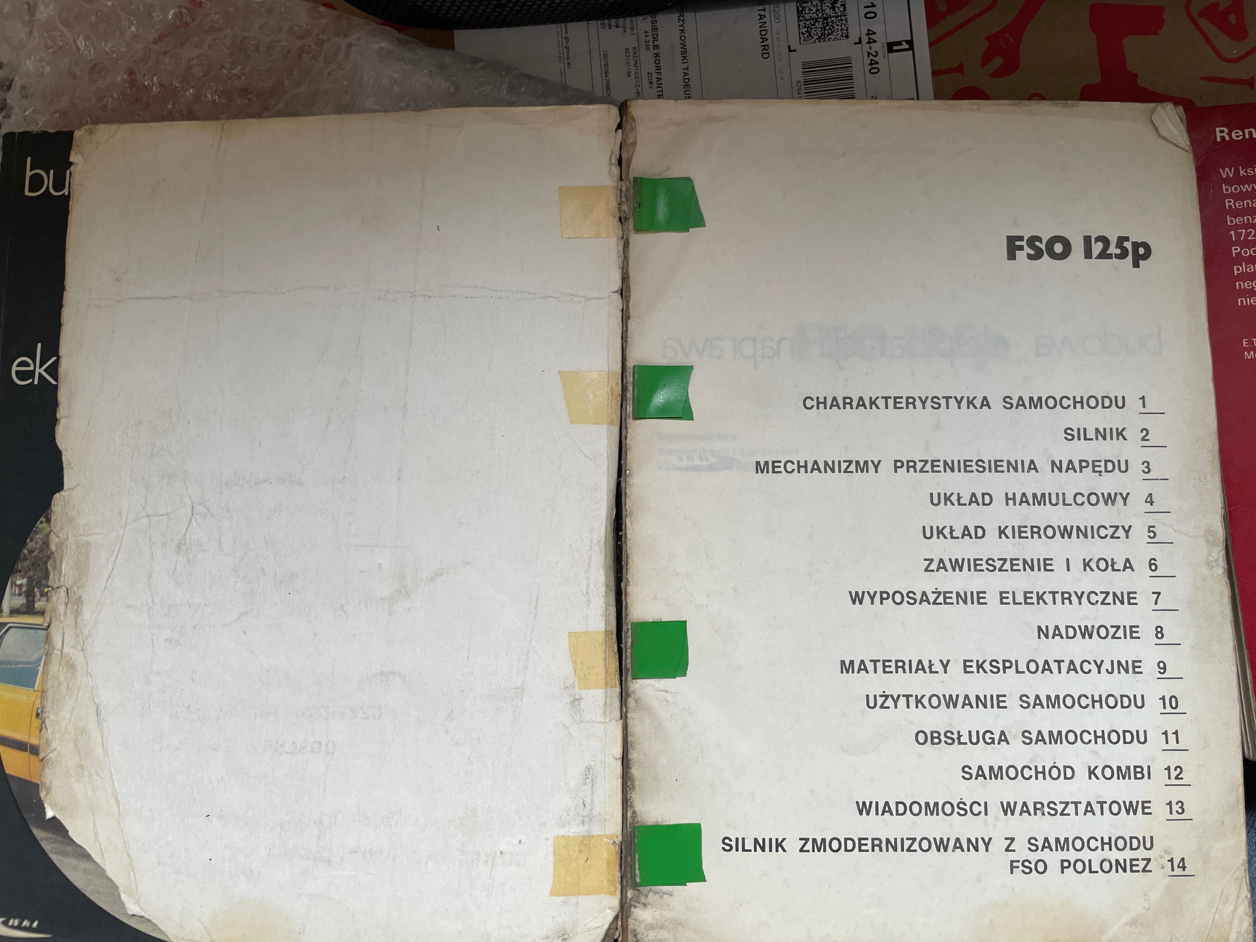 stare książki FSO 125p + Polonez Budowa Eksploatacja Naprawa