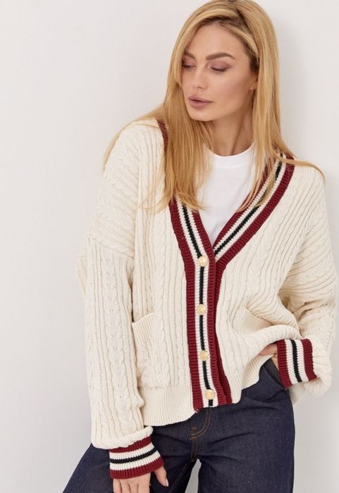 Кардиган олд мані,old money,з альпаки,Светр,Polo,кофта,з розою,Dilvin