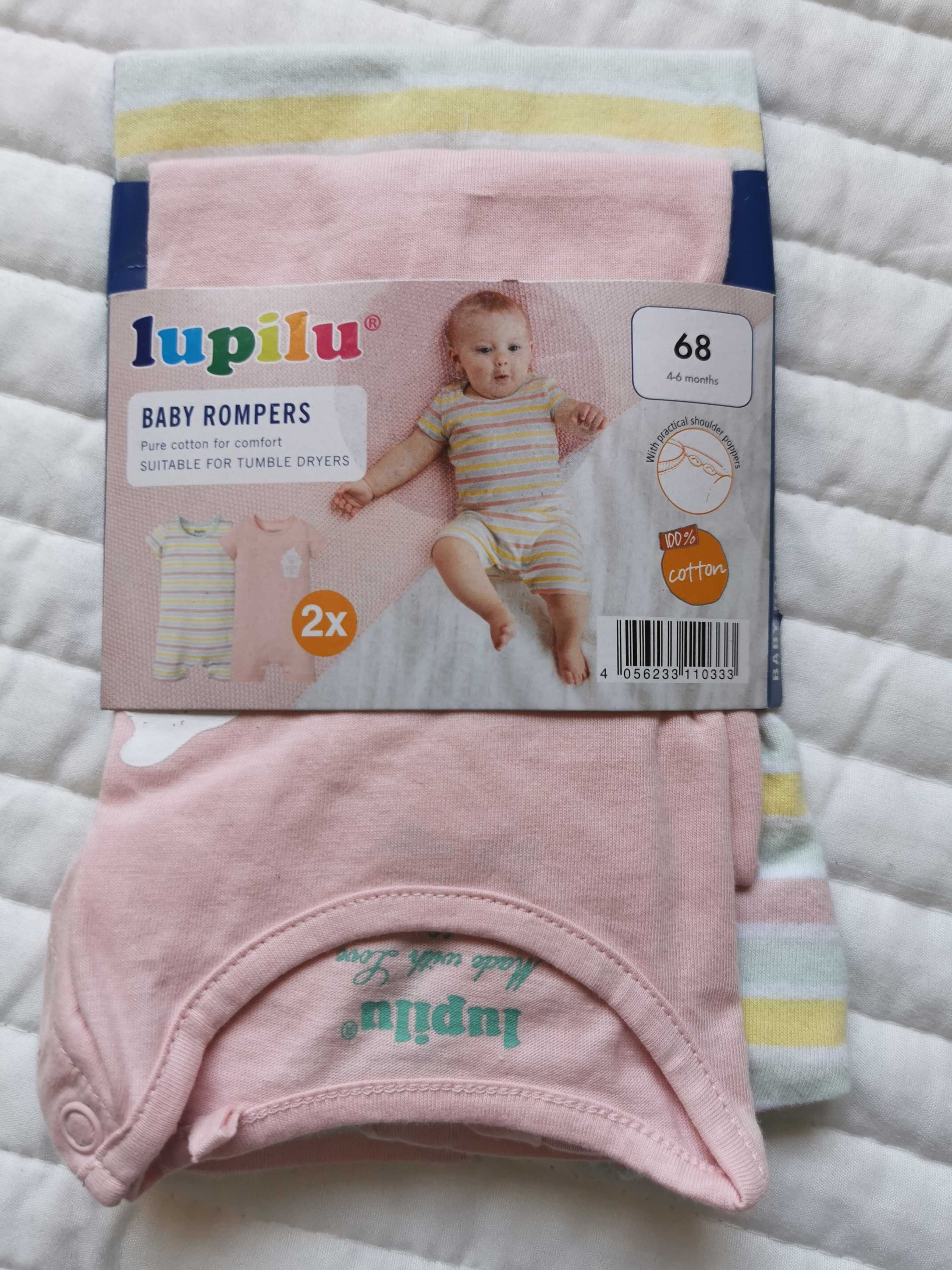 Dwie piżamy dla niemowlaków, rozmiar 68 (4-6) miesiąc