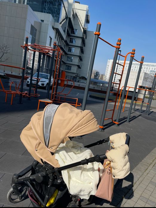 Каляска 2 в 1 візок 2 в 1 люлька+прогулянкова Savan польська, екошкіра