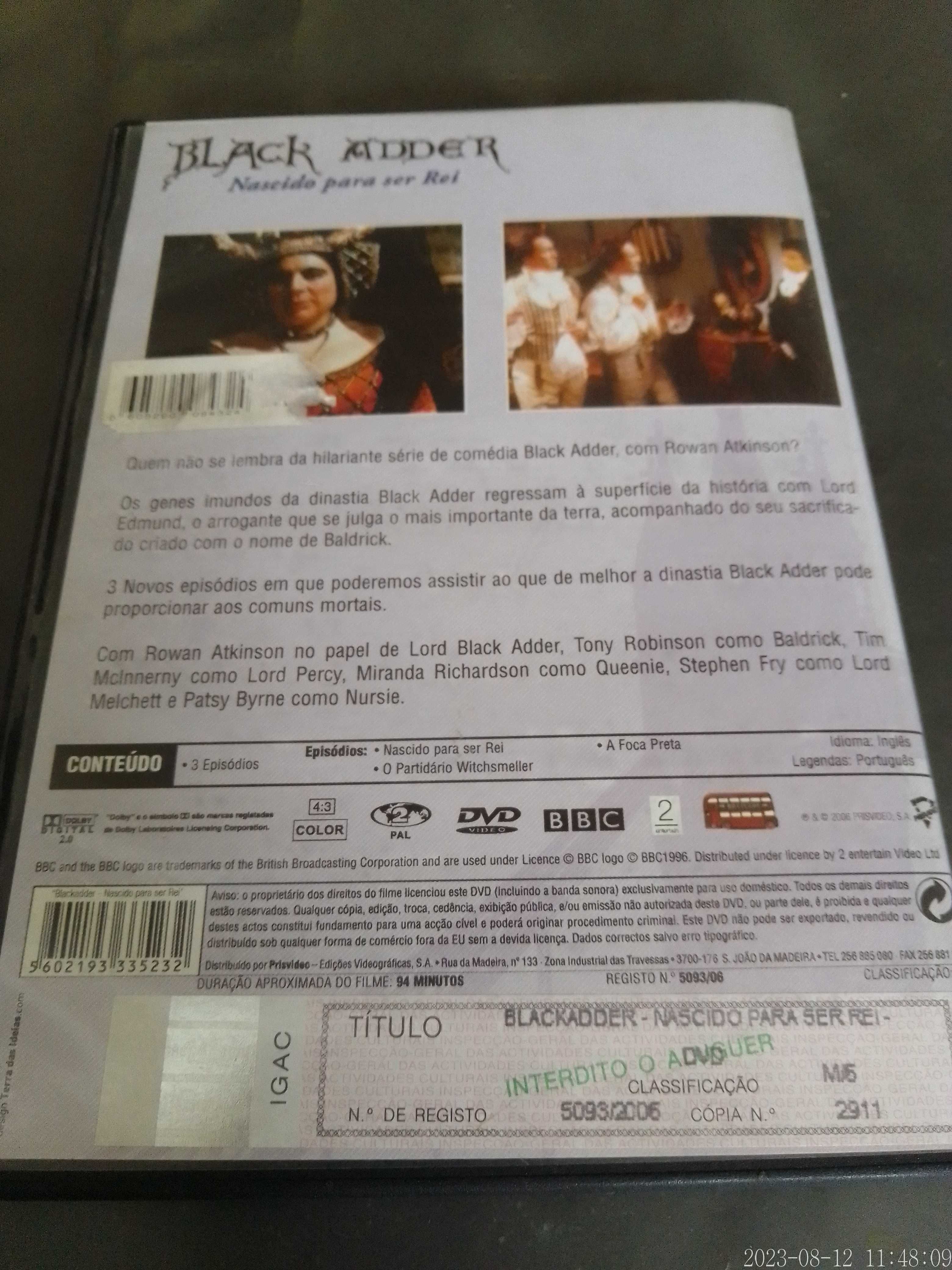DVD Black Adder - Nascido Para Ser REI  Série Rowan Atkinson BBC LG PT
