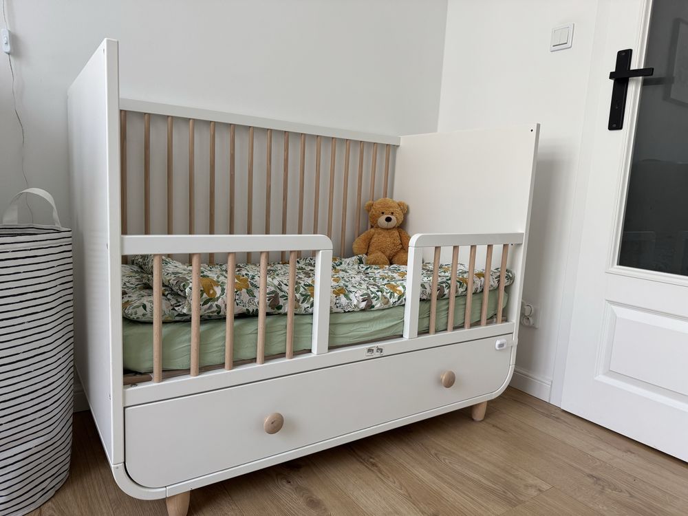 Łóżeczko z szufladą, IKEA MYLLRA + materac