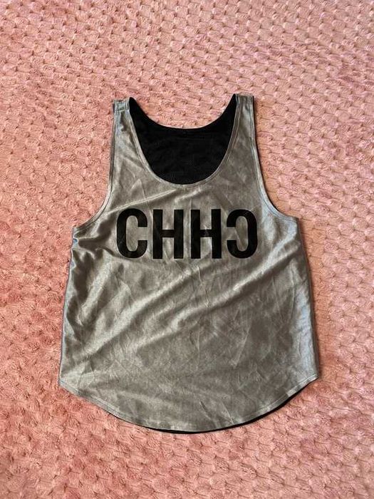 M 38 Tank Top bluzka na ramiączkach bez rękawów Rave Techno silver