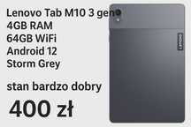 Lenovo Tab M10 3 gen 4GB RAM 64GB WiFi Android 12 Storm Grey