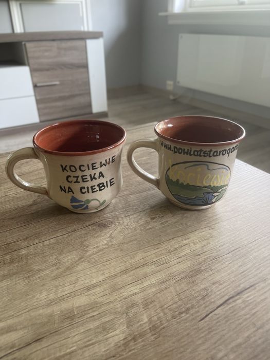 2 Kubki ręcznie malowane
