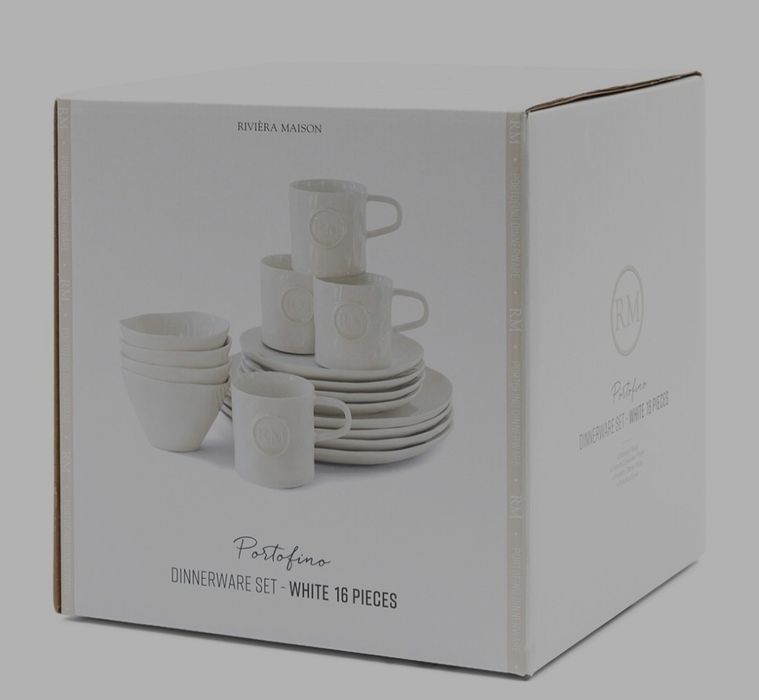 Portofino zestawa Dinerware  Riviera Maison set of 16 white