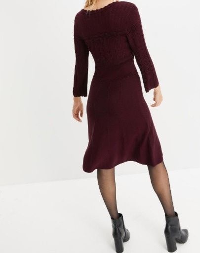 B.P.C sukienka dzianinowa ażurowa fiolet r.36/38