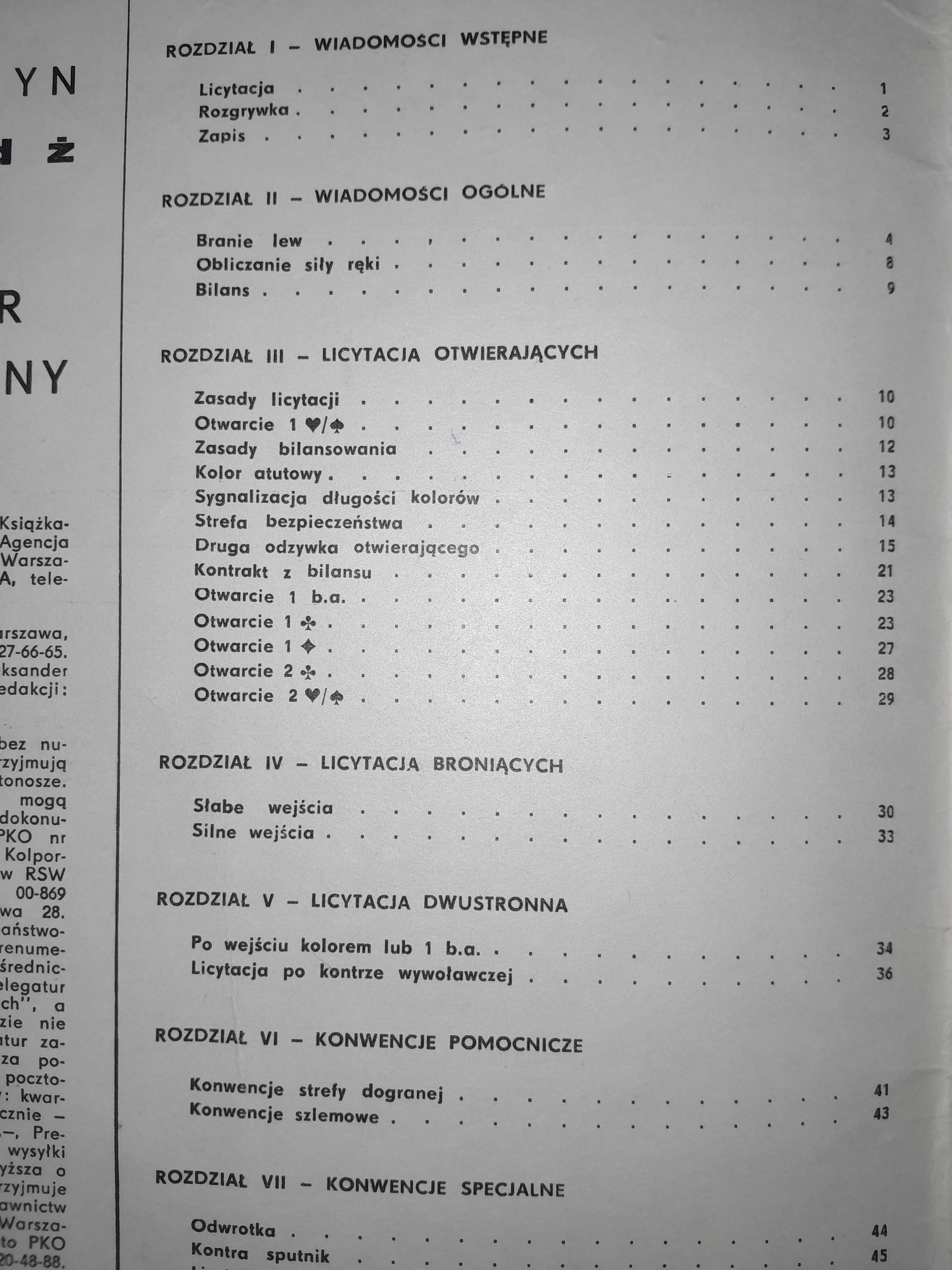 Brydż dla wszystkich numer specjalny 1975 taktyka bronienie licytacje