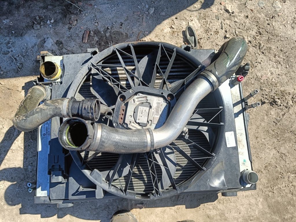 Komplet chłodnic BMW E60 E61 520d m47 163km Manual Woda Klima Wentylat