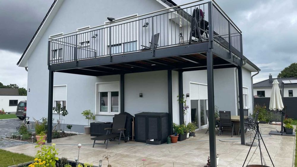 antresola wewnętrzna, balkon dostawny, balkon wiszący, taras dostawny