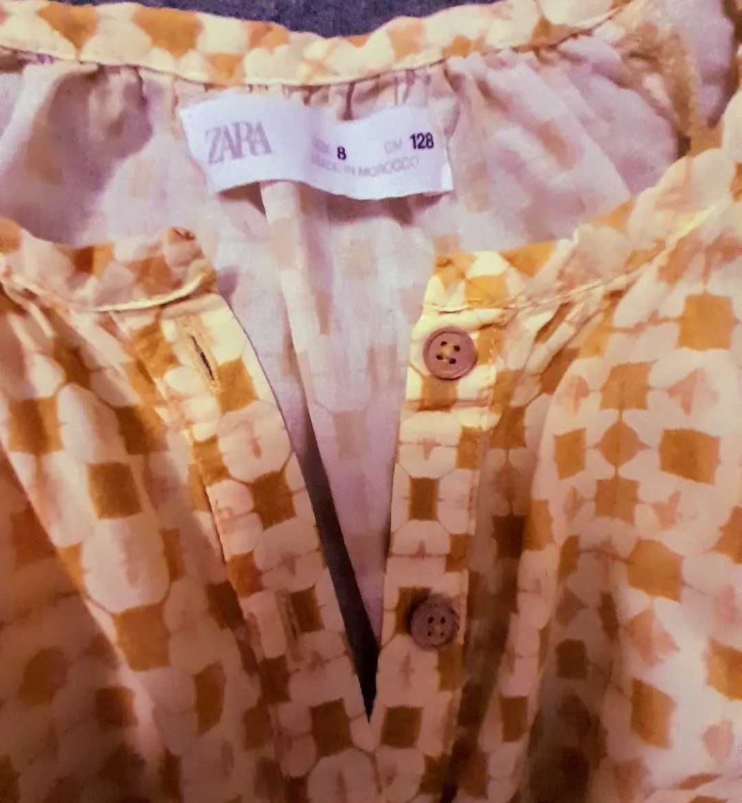 Блузка з принтом жовтого кольору від бренду ZARA