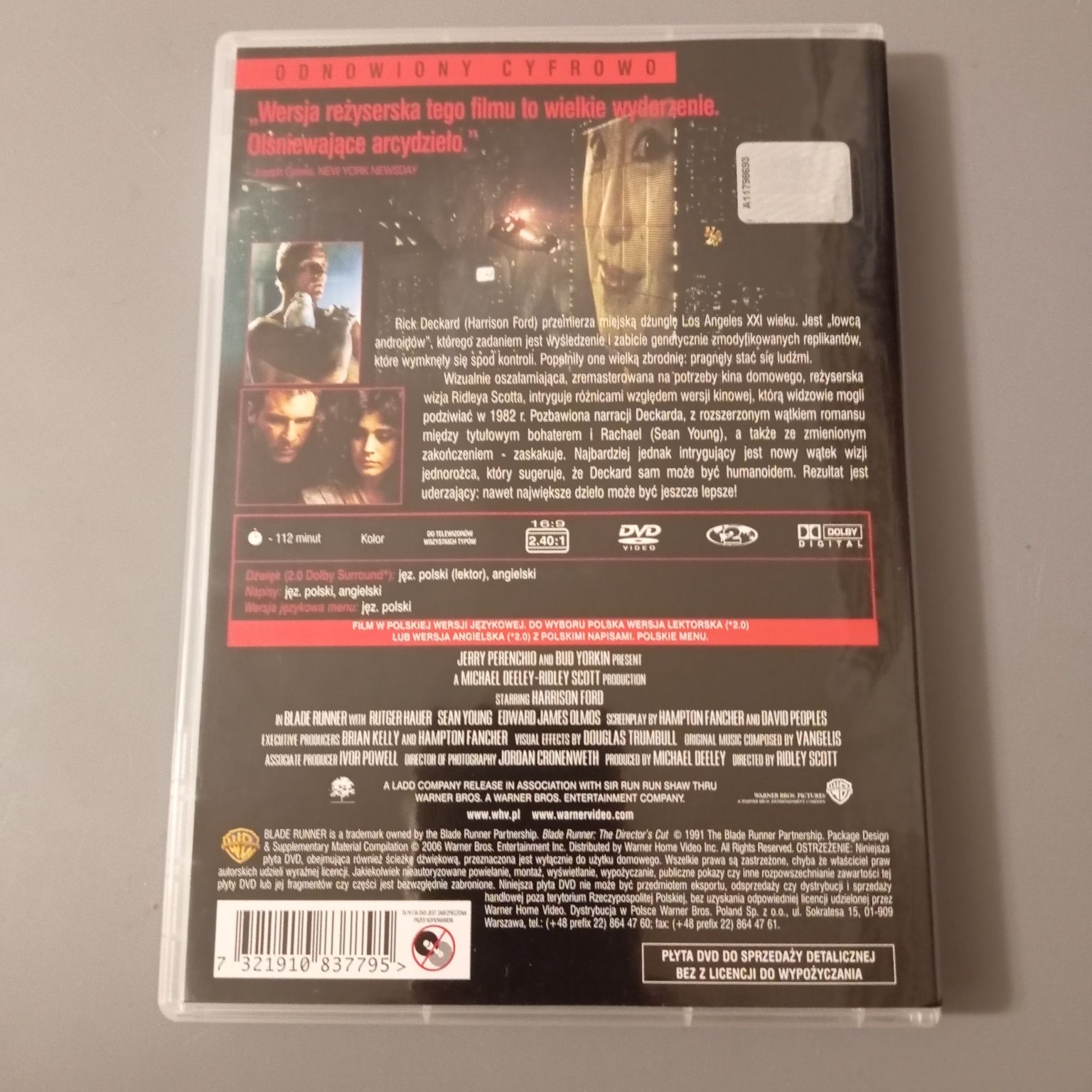 Łowca androidów, film DVD, wersja reżyserska, stan igła