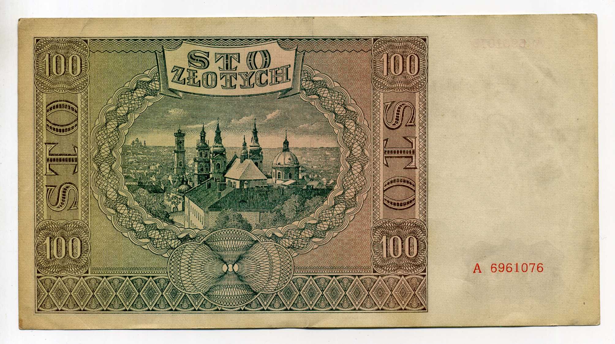 Stary banknot 100 zł. 1941 r.