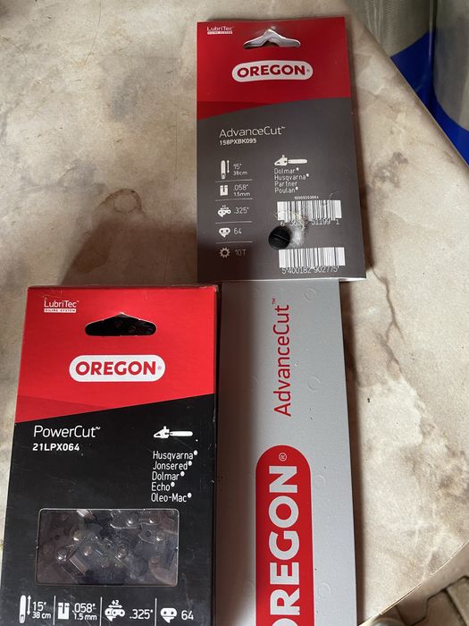Prowadnica + łancuch oregon+ zestaw do ostrzenia
