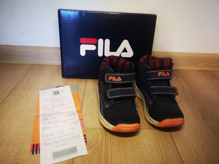 Granatowe kozaki chłopięce FILA rozm. 28