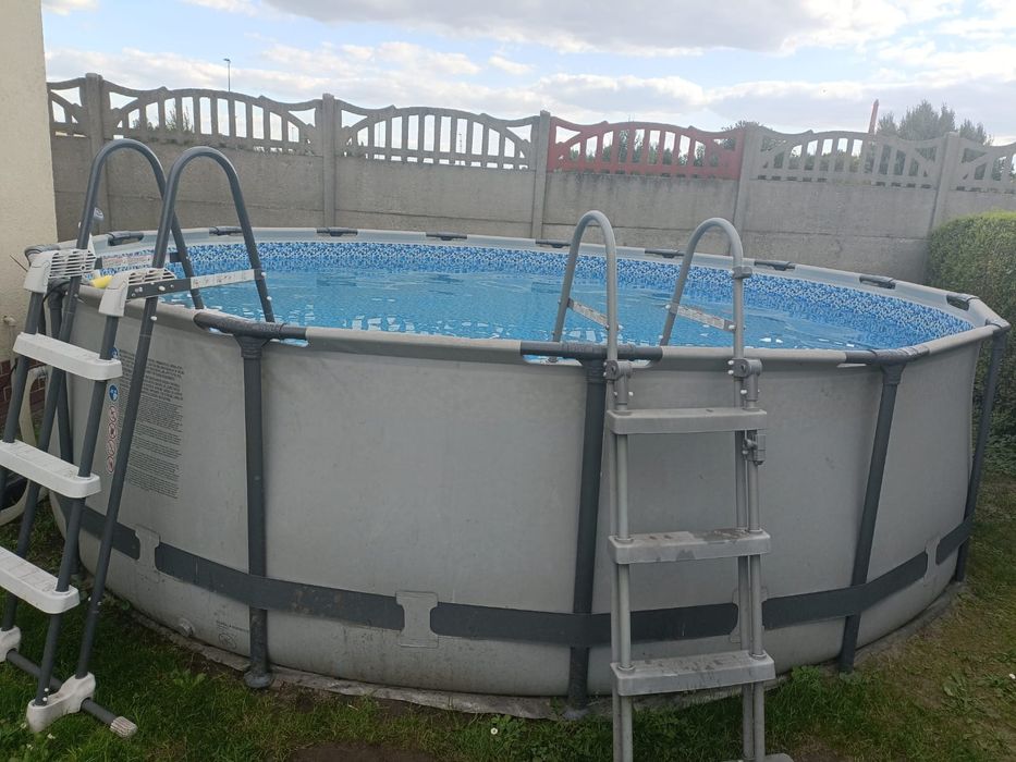 Basen stelażowy bestway steel pro max 457x107cm pompa piaskowa