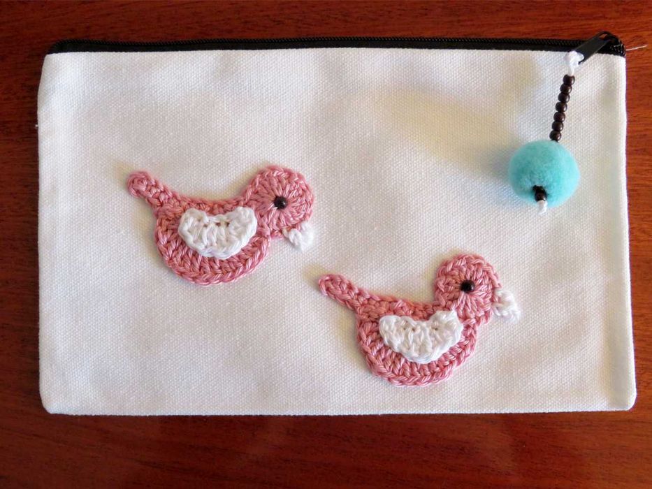 Bolsa multiuso pássaros feitos à mão