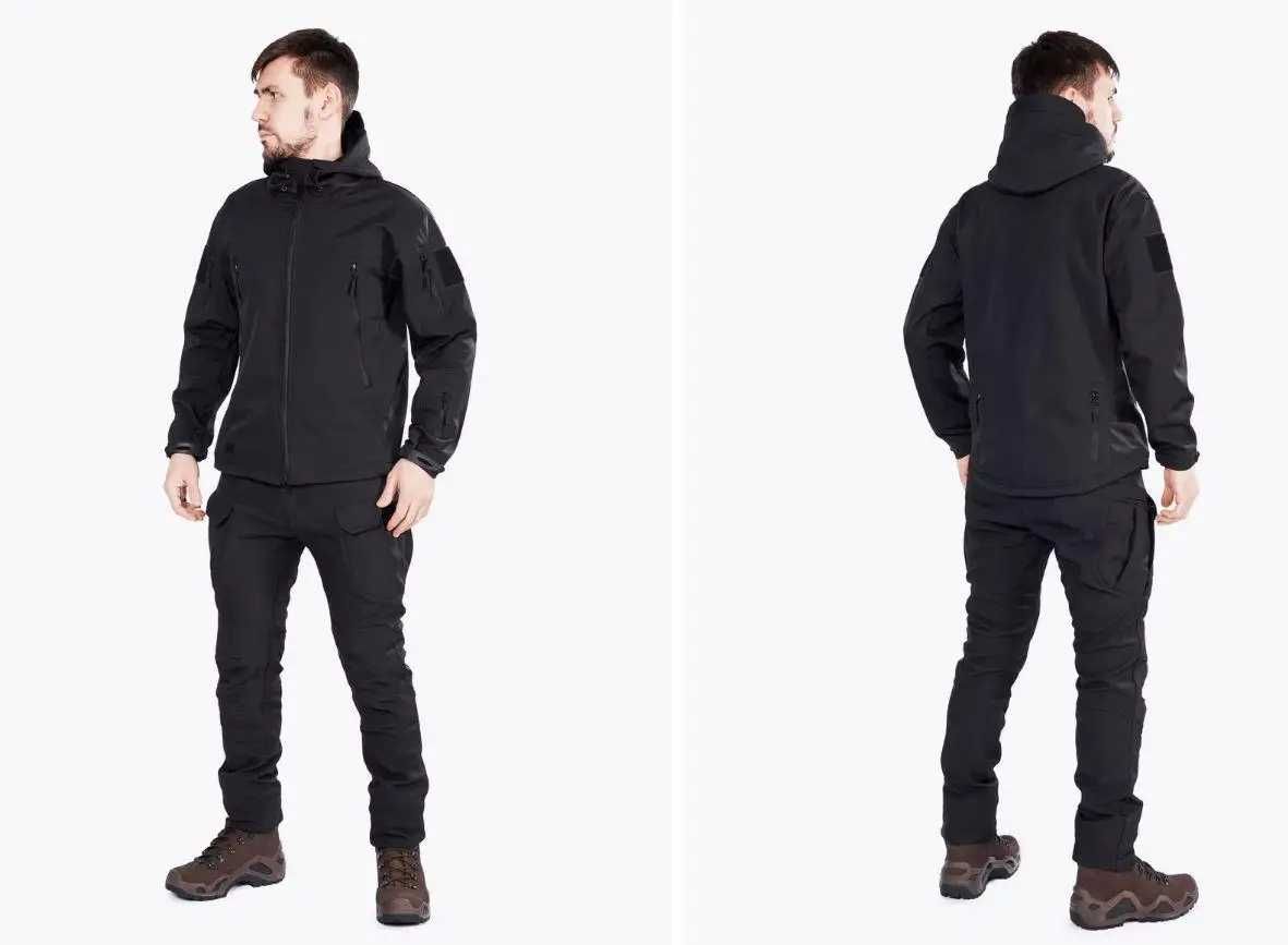 Костюм софтшелл Gwild Чорний Soft Shell на флісі розміри S-5XL