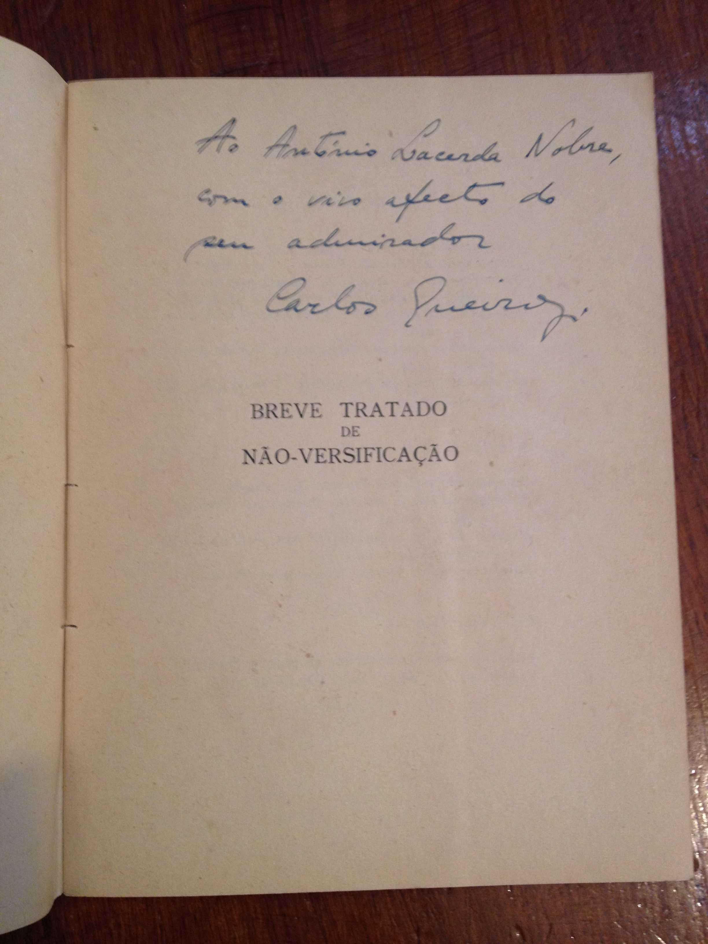 Breve tratado de não-versificação [1.ª ed., autografado]