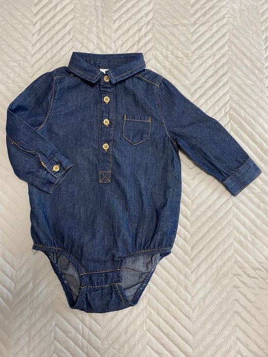 Jeansowe body 68, 3-6 m-cy