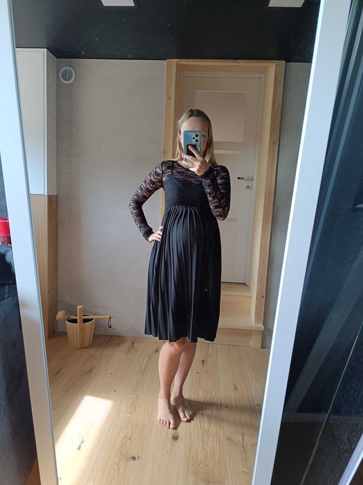 sukienka ciążowa koronka s elegancka wieczorowa