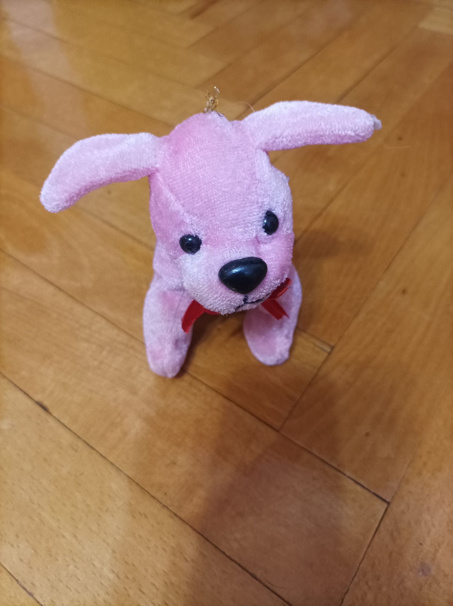Іграшка рожева собачка