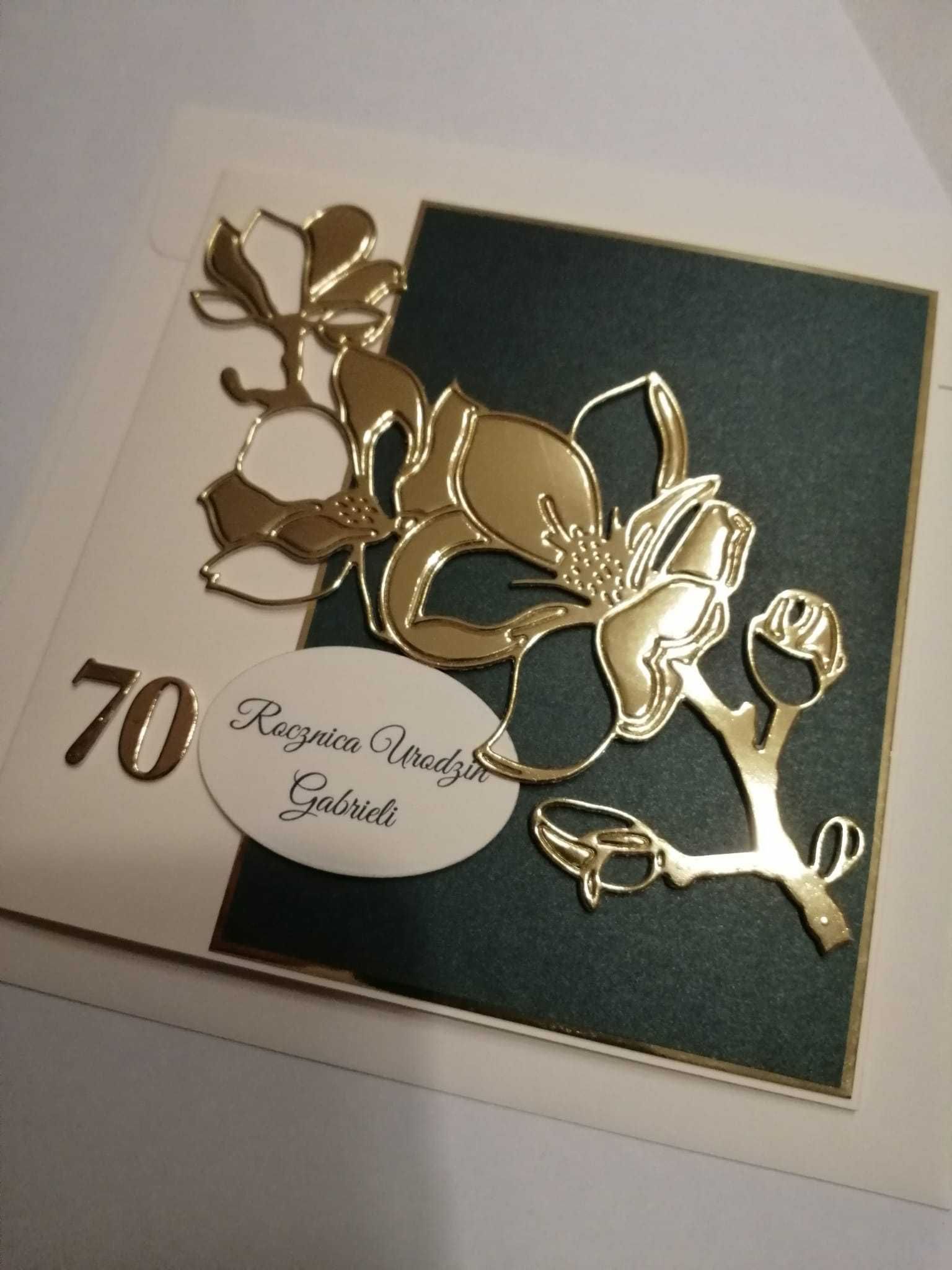 Kartka z  okazji 70.urodxin w kopercie