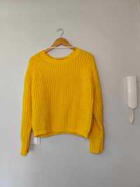 piękny żółty kanarkowy sweterek wiosenny Pieces rozmiar M
