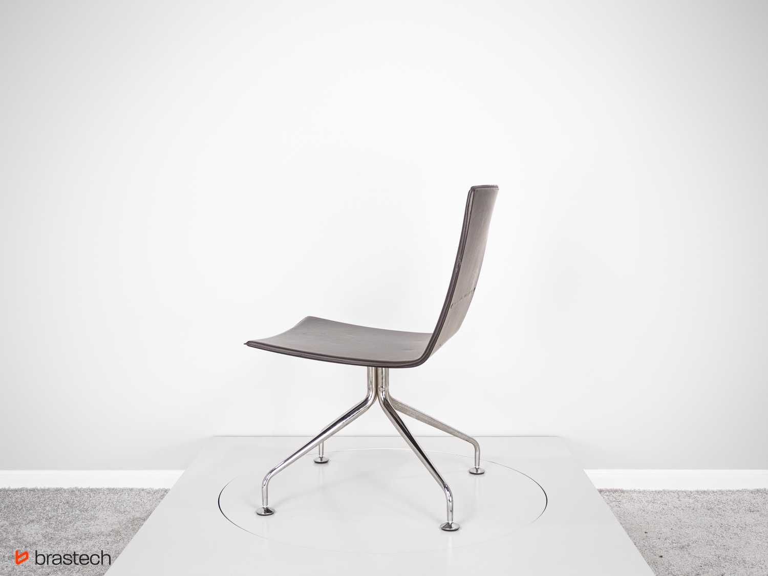 Krzesła skórzane brązowe designerskie biurowe stylowe loft