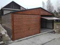 Garaże blaszane, profil zamknięty, hale, garaż drewnopodobny